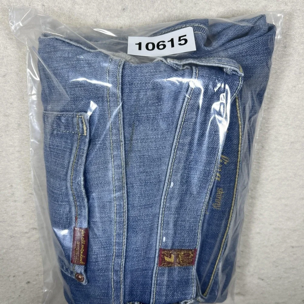 7 For All Mankind Josefina Skinny Boyfriend Jeans Womens 30 Blue Distressed USA - Picture 16 of 16